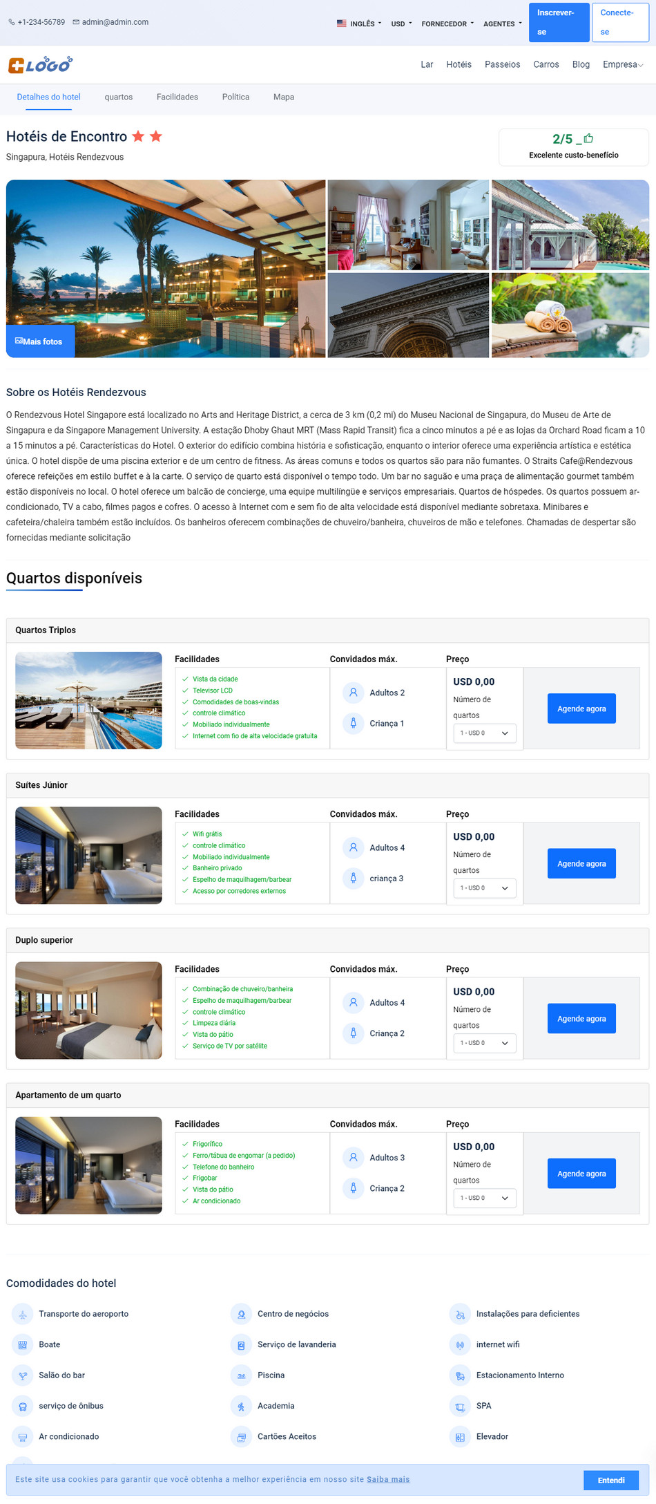 Script Agencia De Viagem Hotel Resort Reserva de Quartos