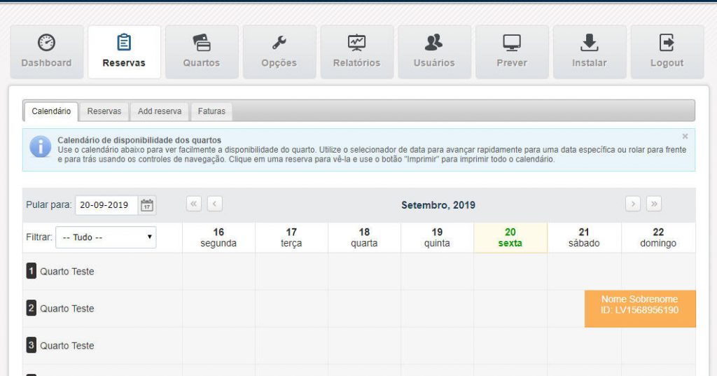 Script Motor De Reserva De Quartos Para Hotel