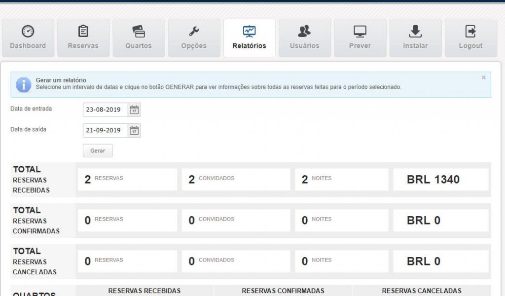 Script Motor De Reserva De Quartos Para Hotel