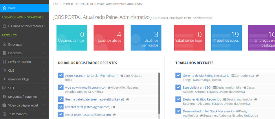 Script Site de empregos Portal de empregos