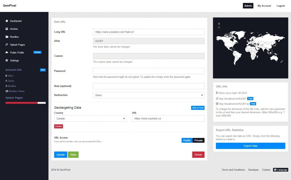 encurtador de URL shortener premium biolinks completo