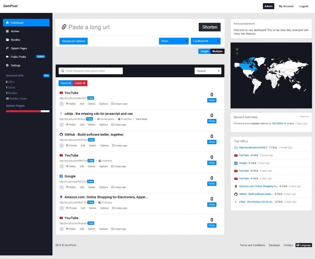 encurtador de URL shortener premium biolinks completo