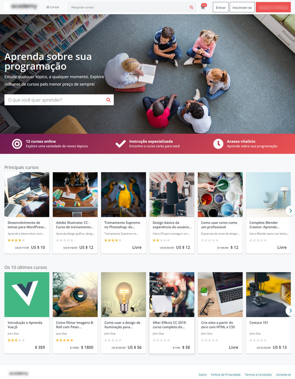 Aplicativo EAD Cursos Online Android IOS Com Site e Administração SaaS