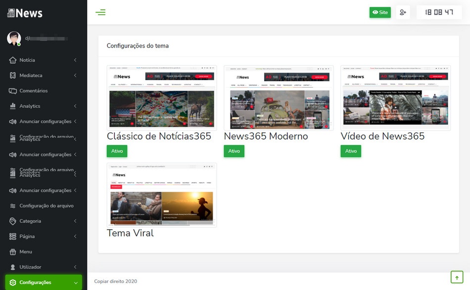 Script Portal De Notícias Php Responsivo com administração 2021