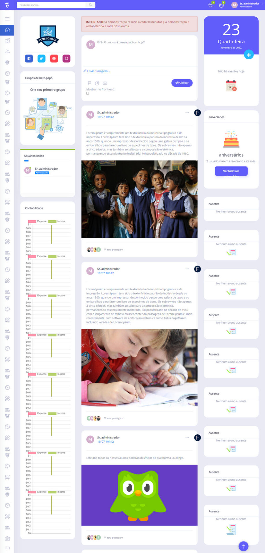 Script Gerenciador Escola com Site Full com admin