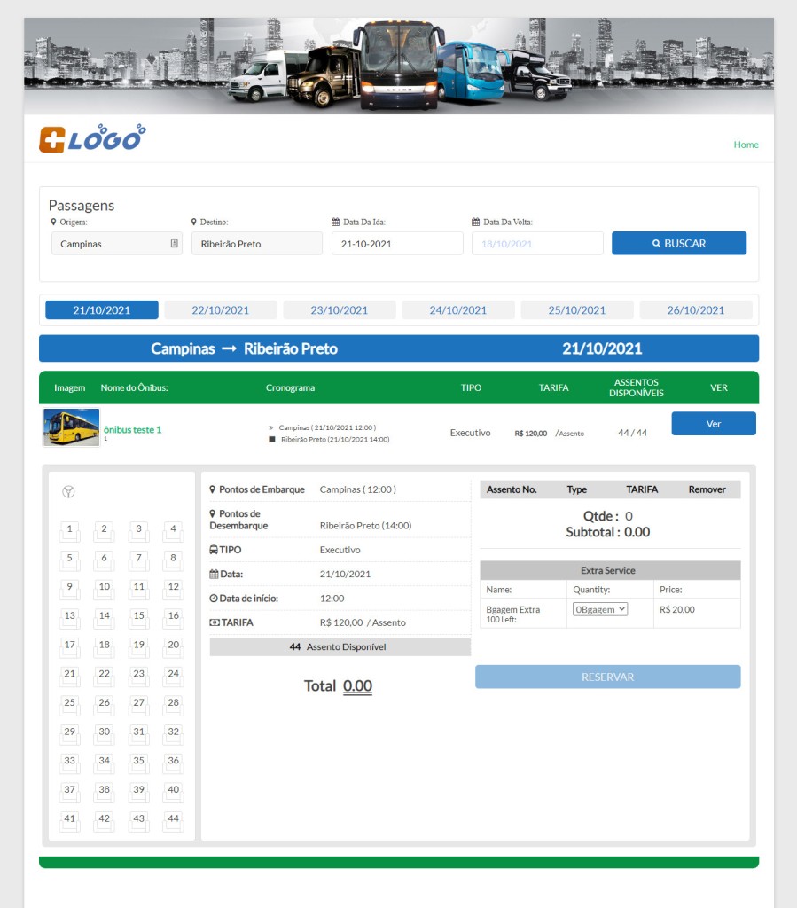 Reserva de passagem de ônibus Plugin WordPress Bus Booking with Seat Reservation Pro