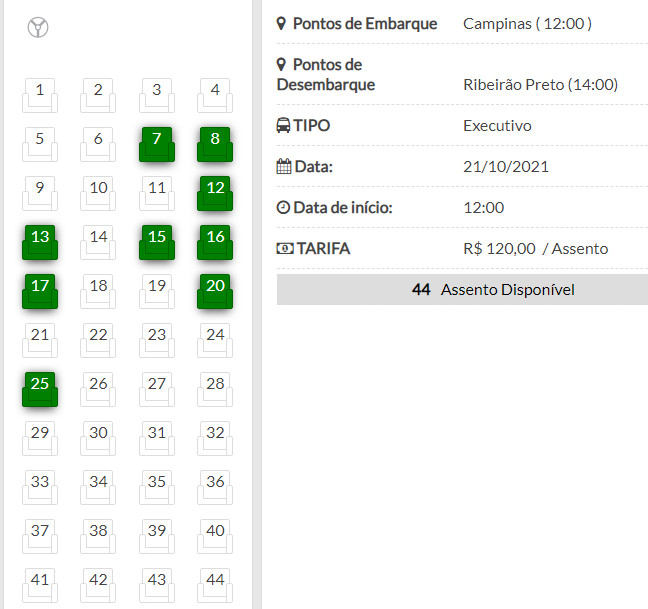 Reserva de passagem de ônibus Plugin WordPress Bus Booking with Seat Reservation Pro