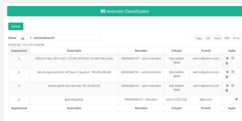 Script Gerenciador Administração de Condomínios completo