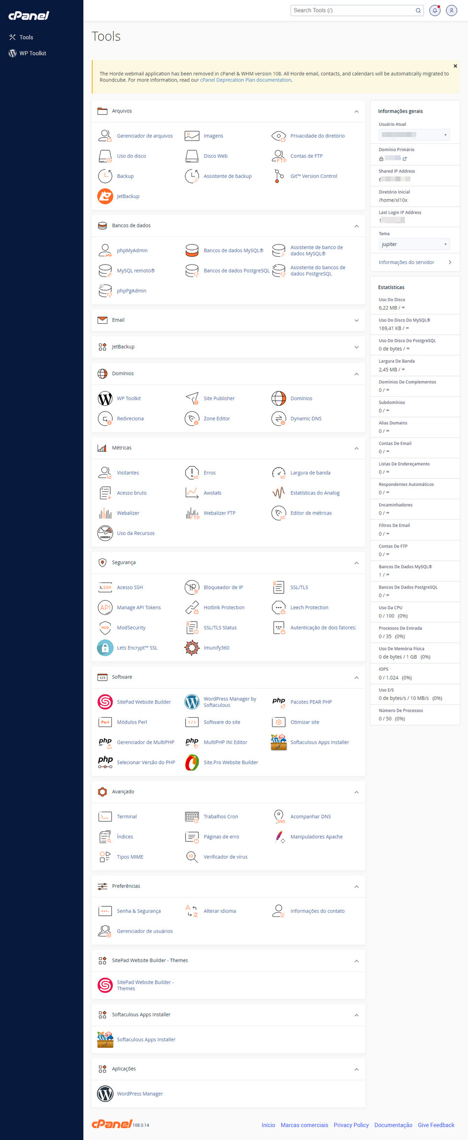 Hospedagem de Site cPanel Ilimitada com SSL e Construtor de Sites