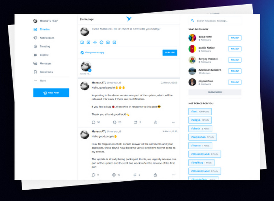 Script Rede Social Twitter Clone Completa com administração