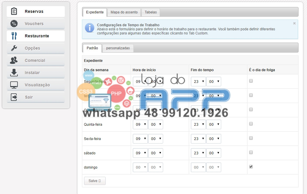 Script Reserva de Mesas para Restaurantes Buffet e Bares