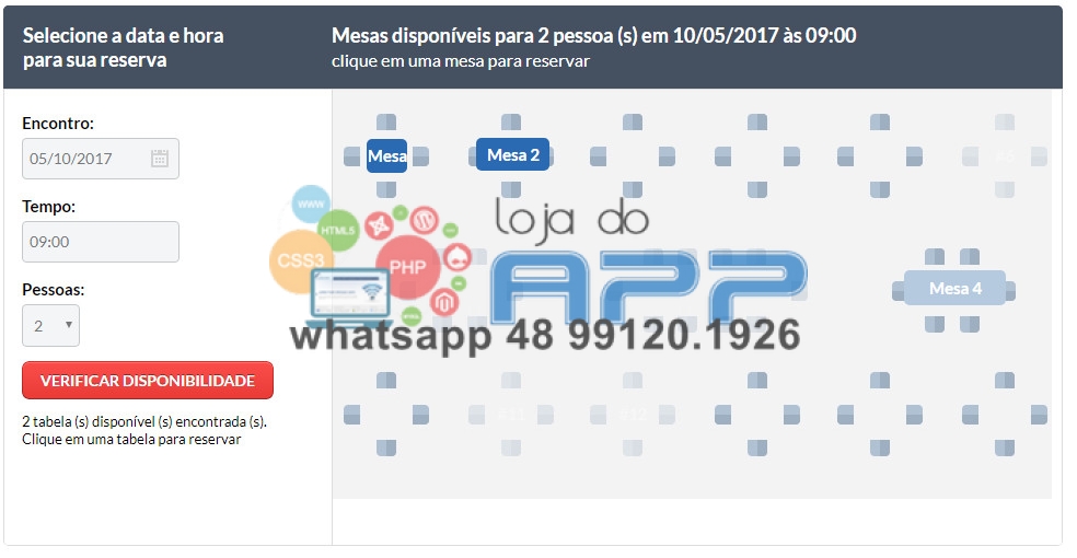 Script Reserva de Mesas para Restaurantes Buffet e Bares