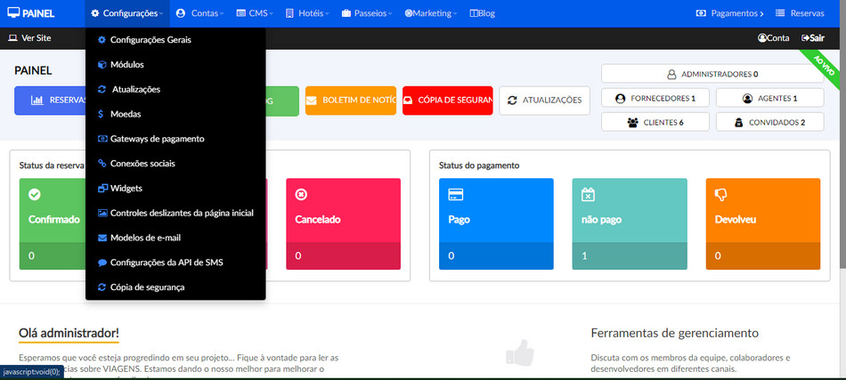 Script Agencia De Viagem Hotel Resort Reserva de Quartos