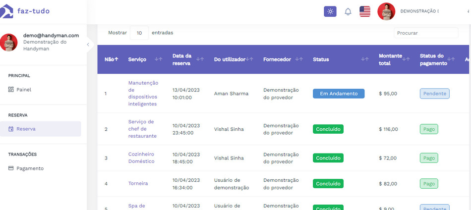 Aplicativo Serviços Android e IOS SaaS Getninjas Site e Admin