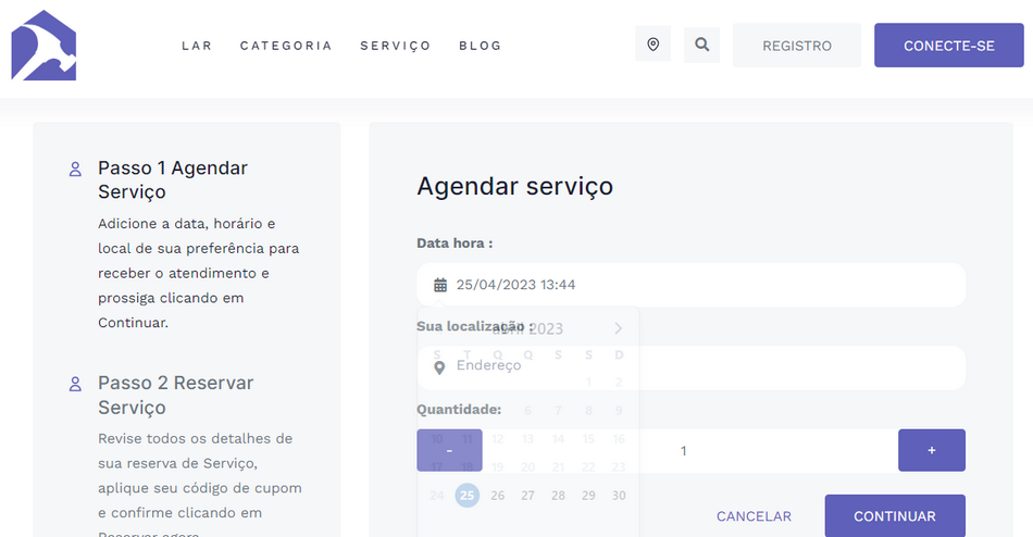 Aplicativo Serviços Android e IOS SaaS Getninjas Site e Admin