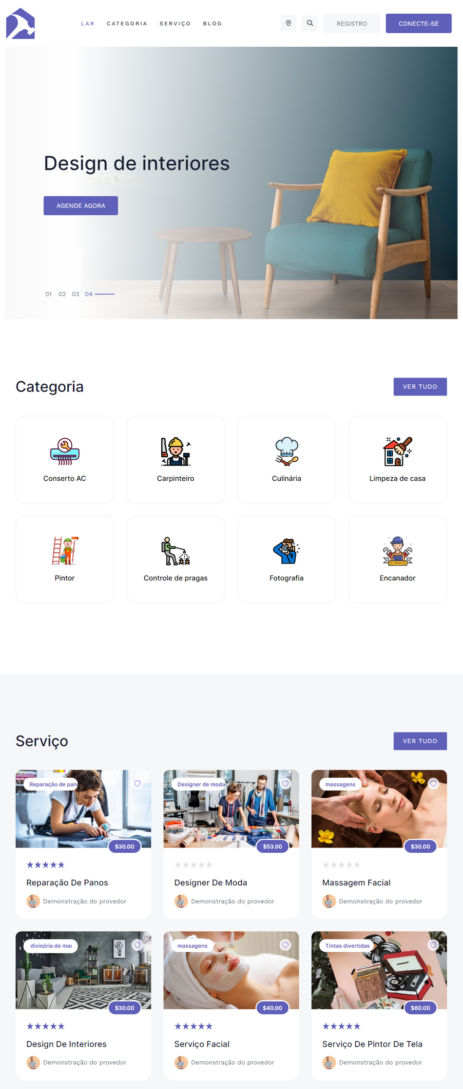 Aplicativo Serviços Android e IOS SaaS Getninjas Site e Admin