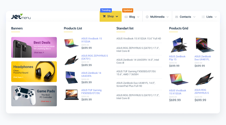 JetMenu WordPress Plugin Menu Personalizado Mega Menu