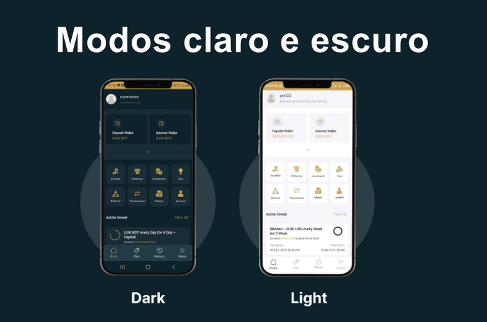Aplicativo Investimento Cripto Multinivel Android e IOS com Site