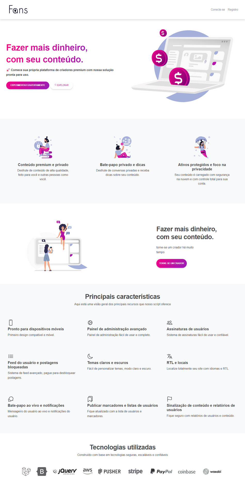 Script Only Fans Clone Completo com Administração