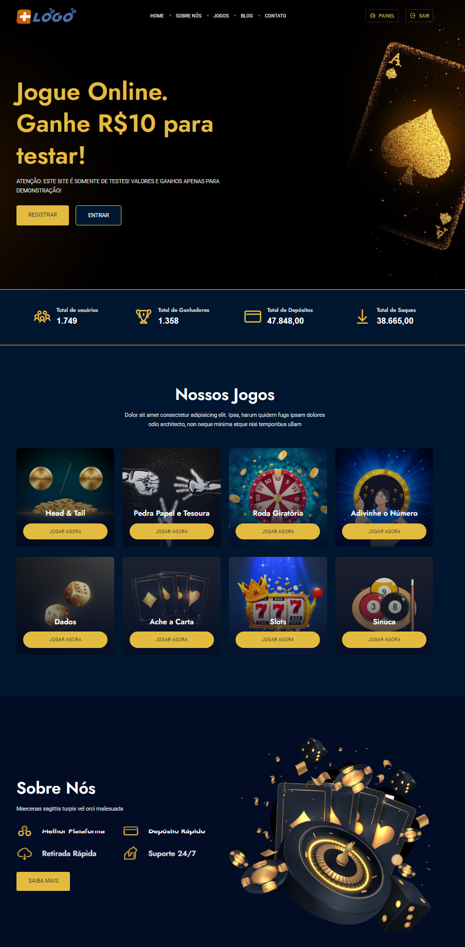 Sistema Apostas Cassino Online Multinivel Completo