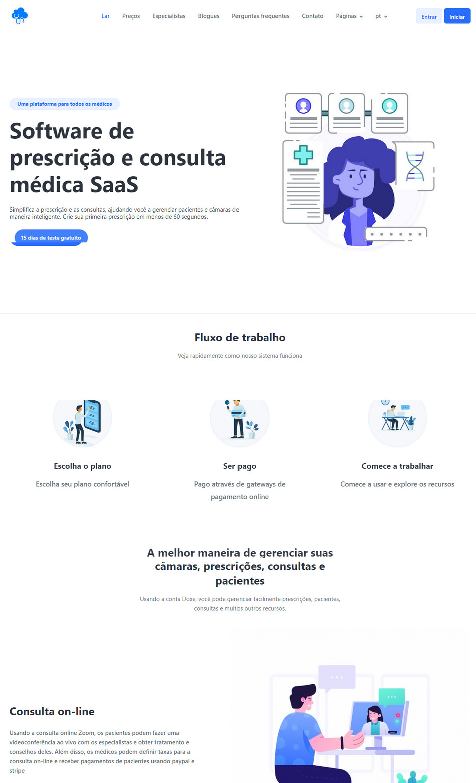 Sistema Clínica Hospital com Telemedicina SaaS