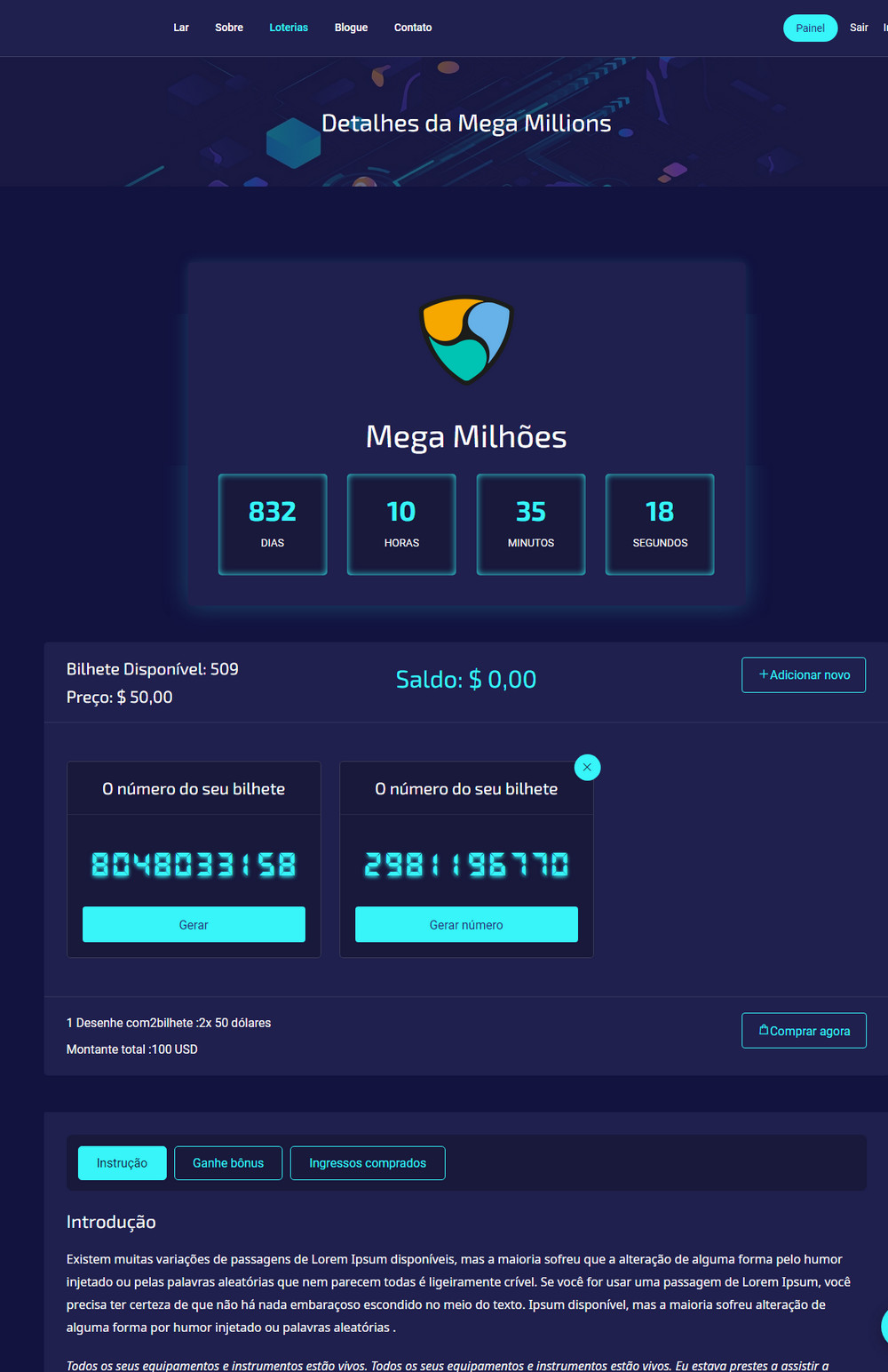 Sistema Rifa Loteria Sorteio com Mercado Pago