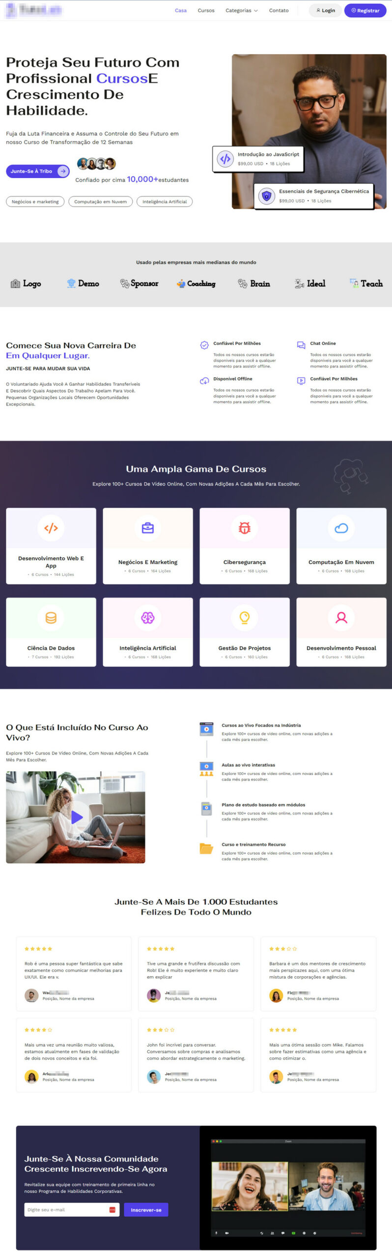 Plataforma Cursos online completo com Mercado Pago