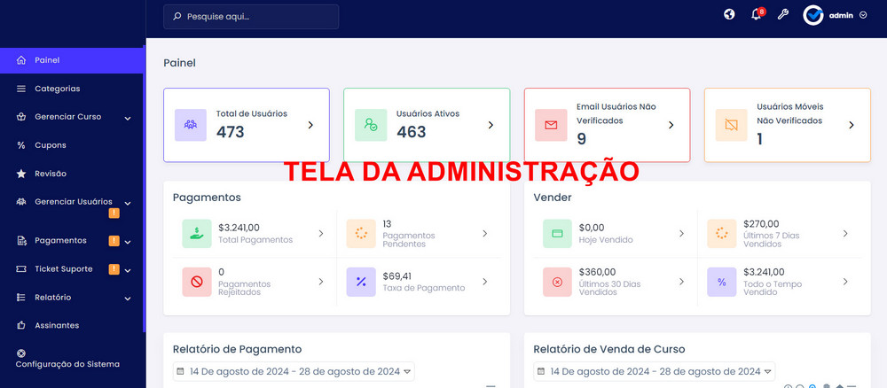 Plataforma Cursos online completo com Mercado Pago