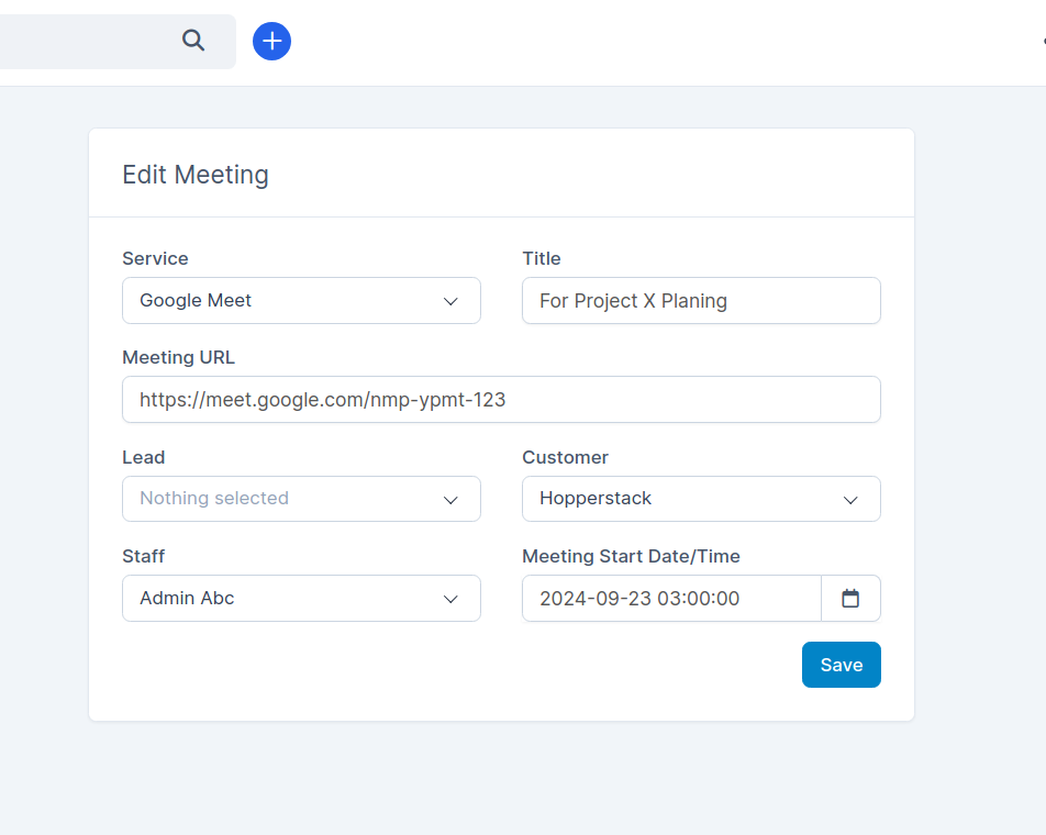 Módulo MeetLink Manager para Perfex CRM