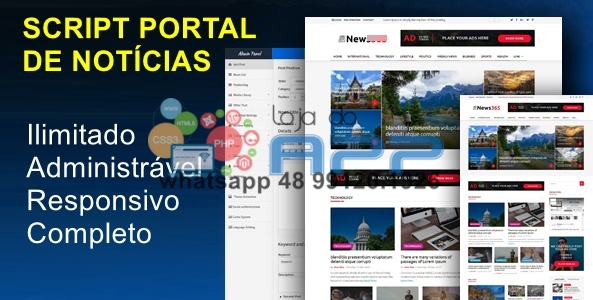 Script Portal De Notícias Php Responsivo com administração