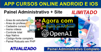 Aplicativo EAD Cursos Online Android IOS Com Site e Administração SaaS