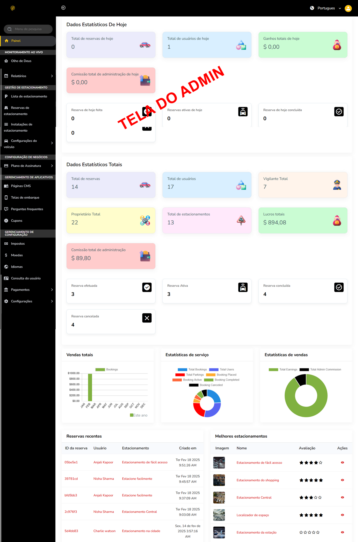 Aplicativo Estacionamento Android e IOS marketplace