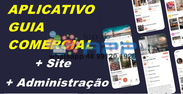 Aplicativo Guia Comercial Android Online com Administração