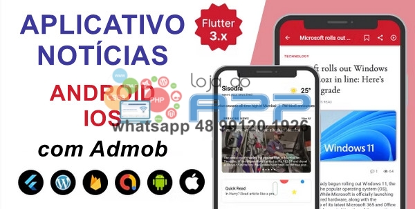 Aplicativo Notícias Android e IOS com Admob