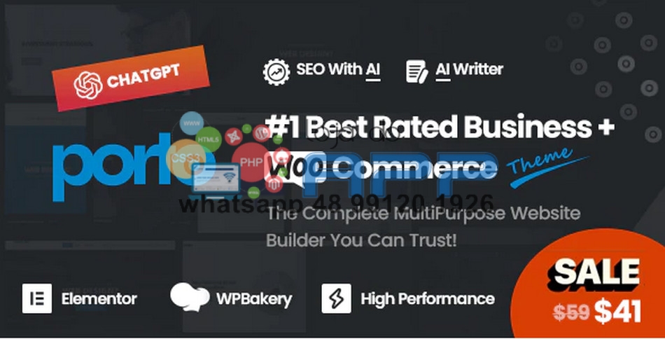 Tema Wordpress Porto com 20 Layouts Site e Loja Virtual