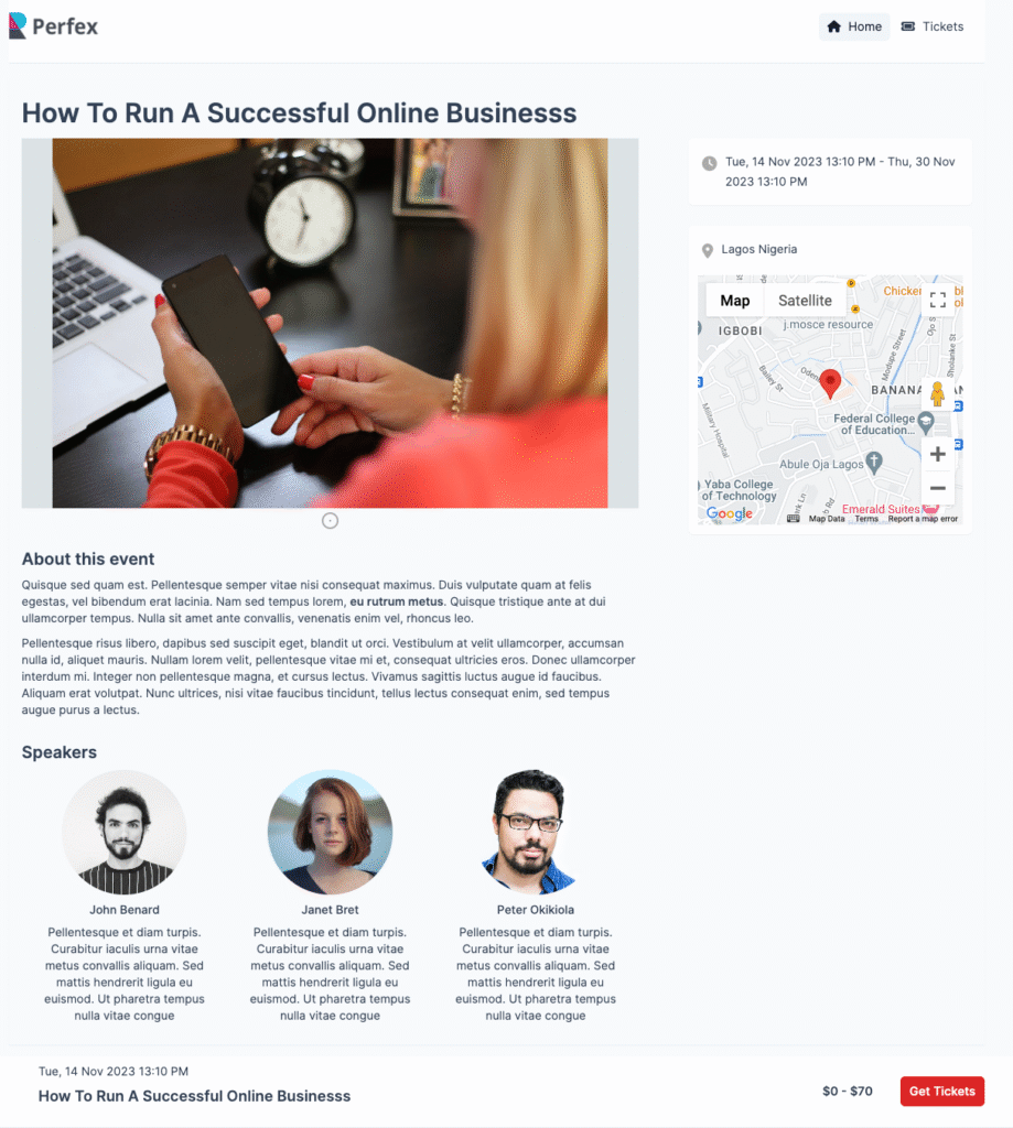 Event Management and Ticket Booking Module for Perfex