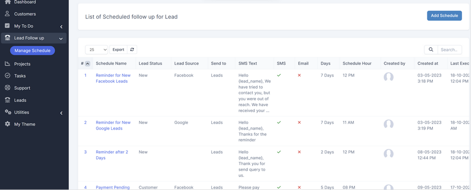 Lead Follow up Scheduler Module for Perfex CRM