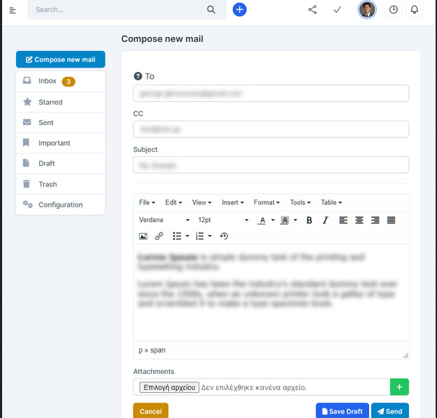 Mailbox Webmail based e-mail client Perfex CRM