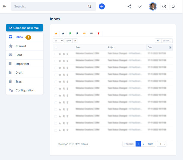Mailbox Webmail based e-mail client Perfex CRM
