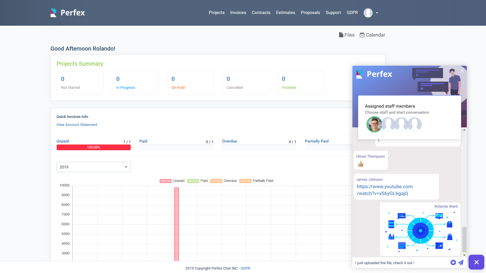Módulo Perfex CRM Chat