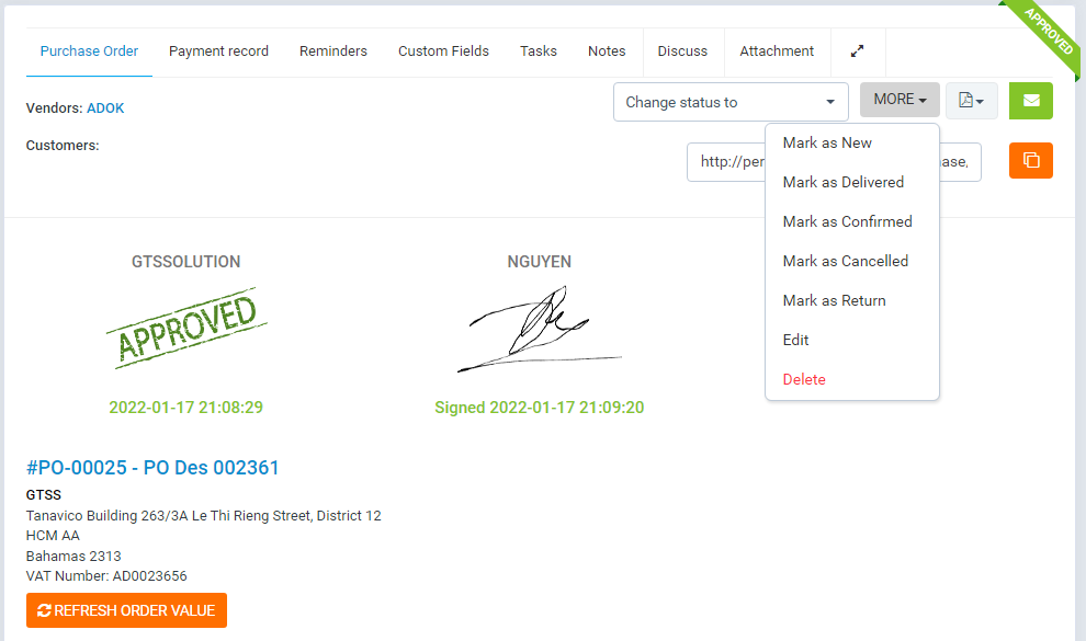 Purchase Management module for Perfex CRM