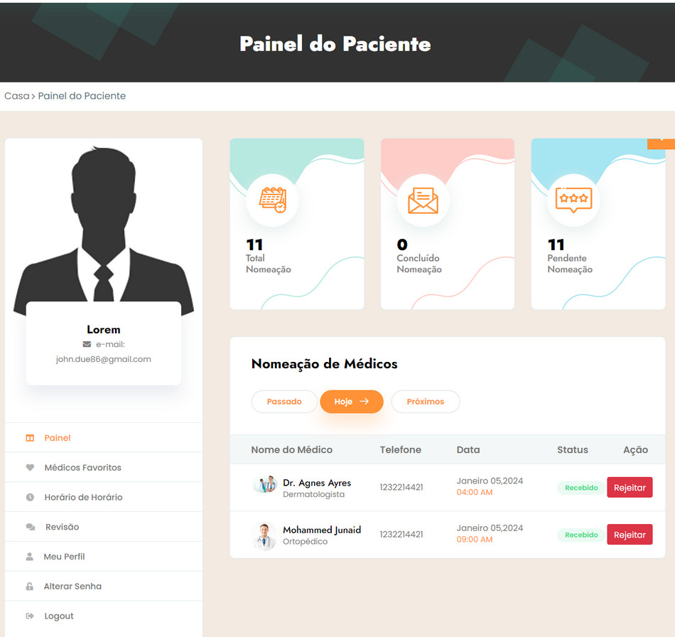 Aplicativo Consulta Médica Android IOS e Site