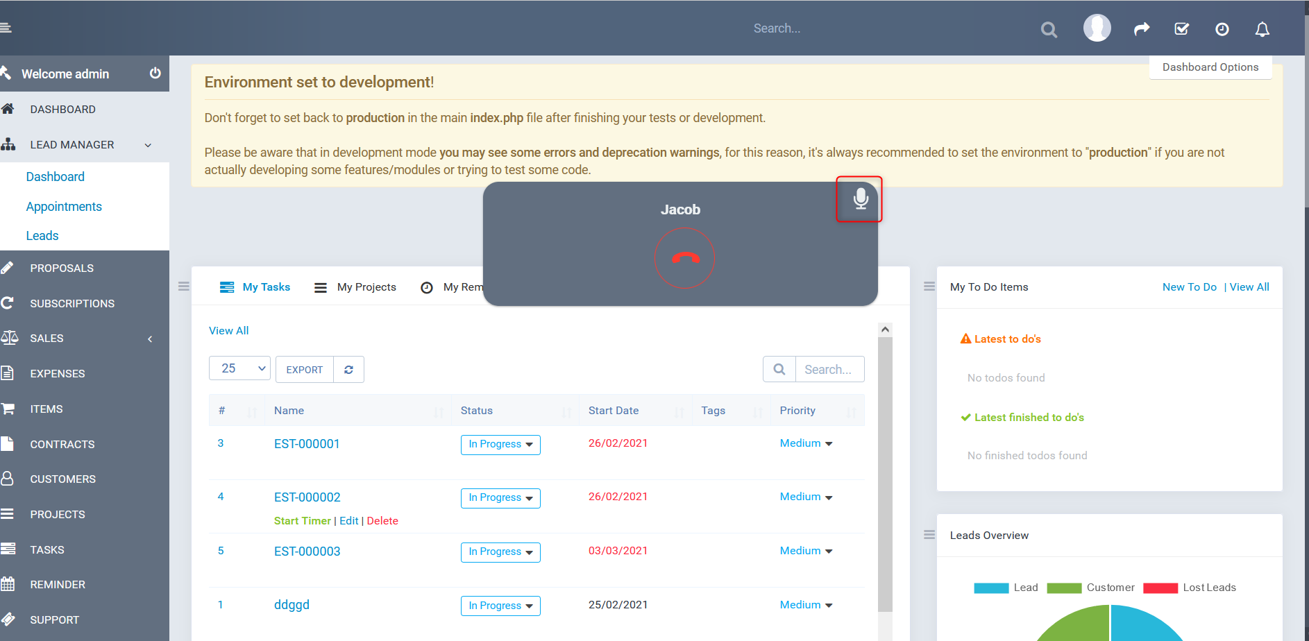 Lead Manager Module for Perfex CRM