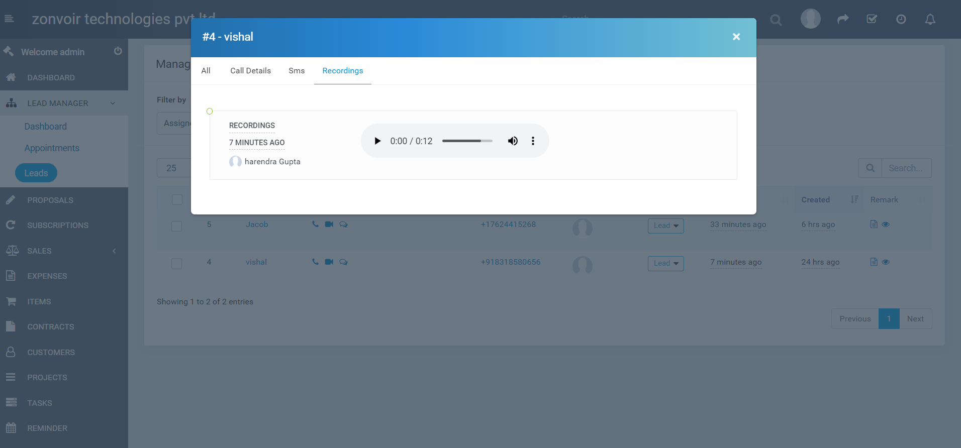Lead Manager Module for Perfex CRM
