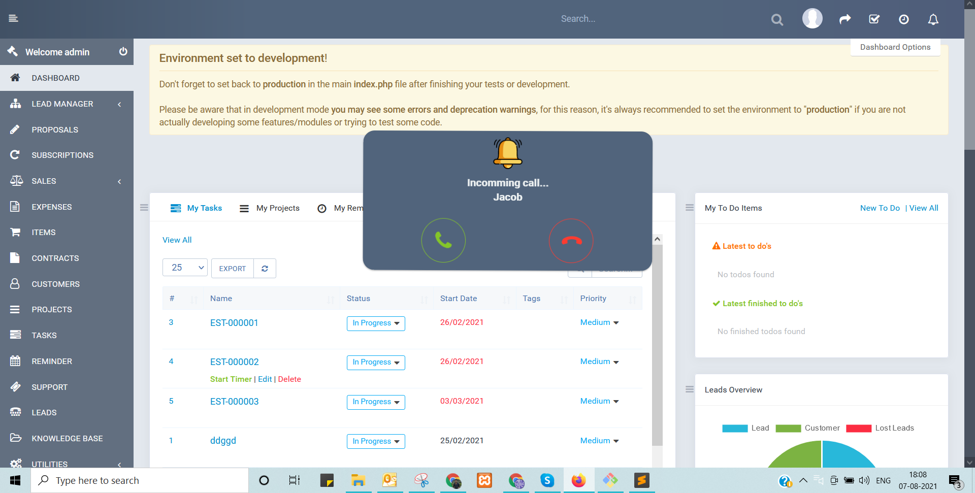 Lead Manager Module for Perfex CRM