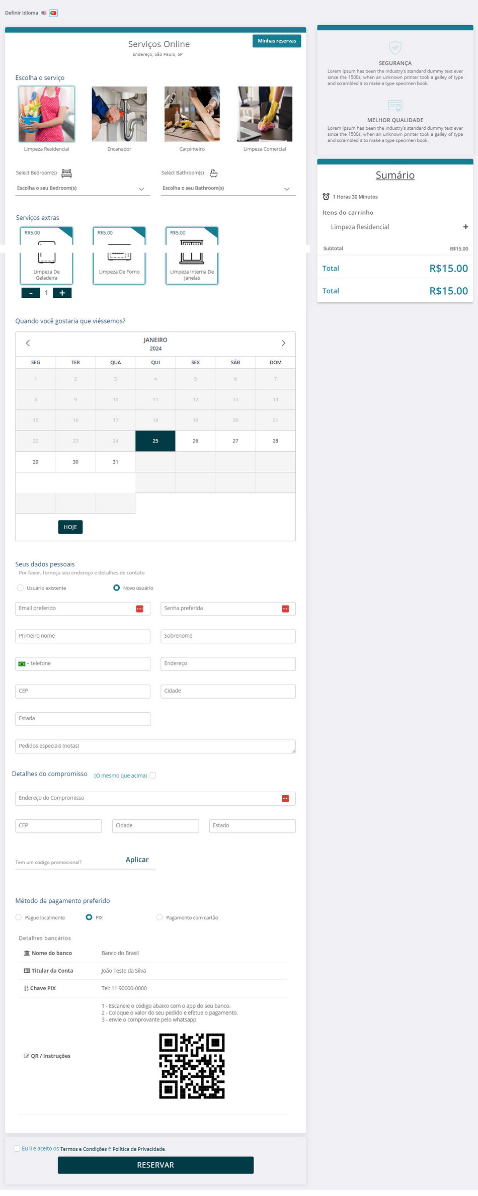 Script Serviços Diarista Encanador Carpinteiro etc
