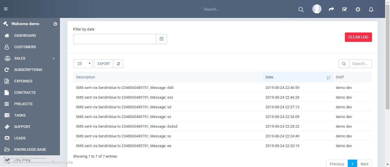 SendinBlue SMS notification Module for Perfex CRM